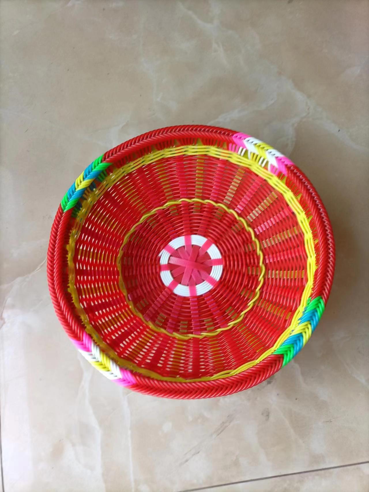 纯手工编织圆形果盘