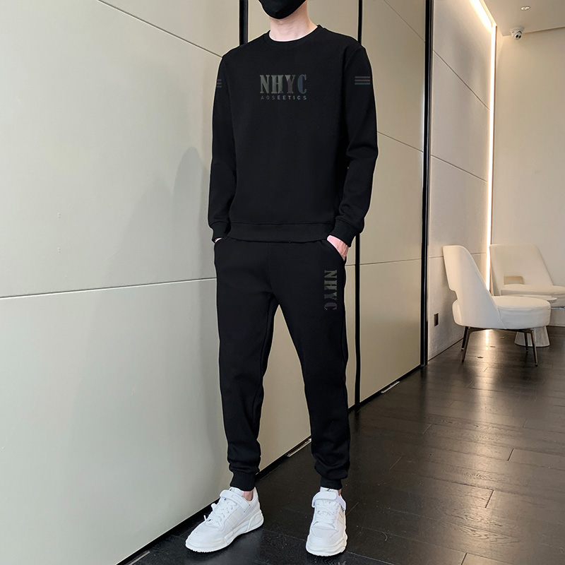 春秋一整套男装2025新款运动服休闲套装高档帅气男士卫衣潮