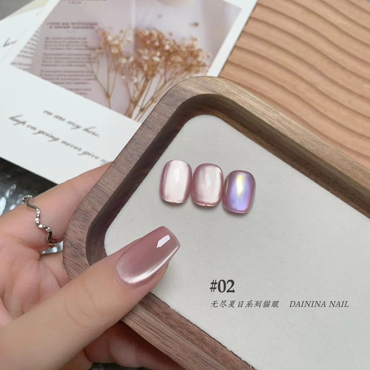 戴妮娜美甲-无尽夏日02玻璃珠猫眼 不发灰猫眼15ML甲油胶不带磁铁