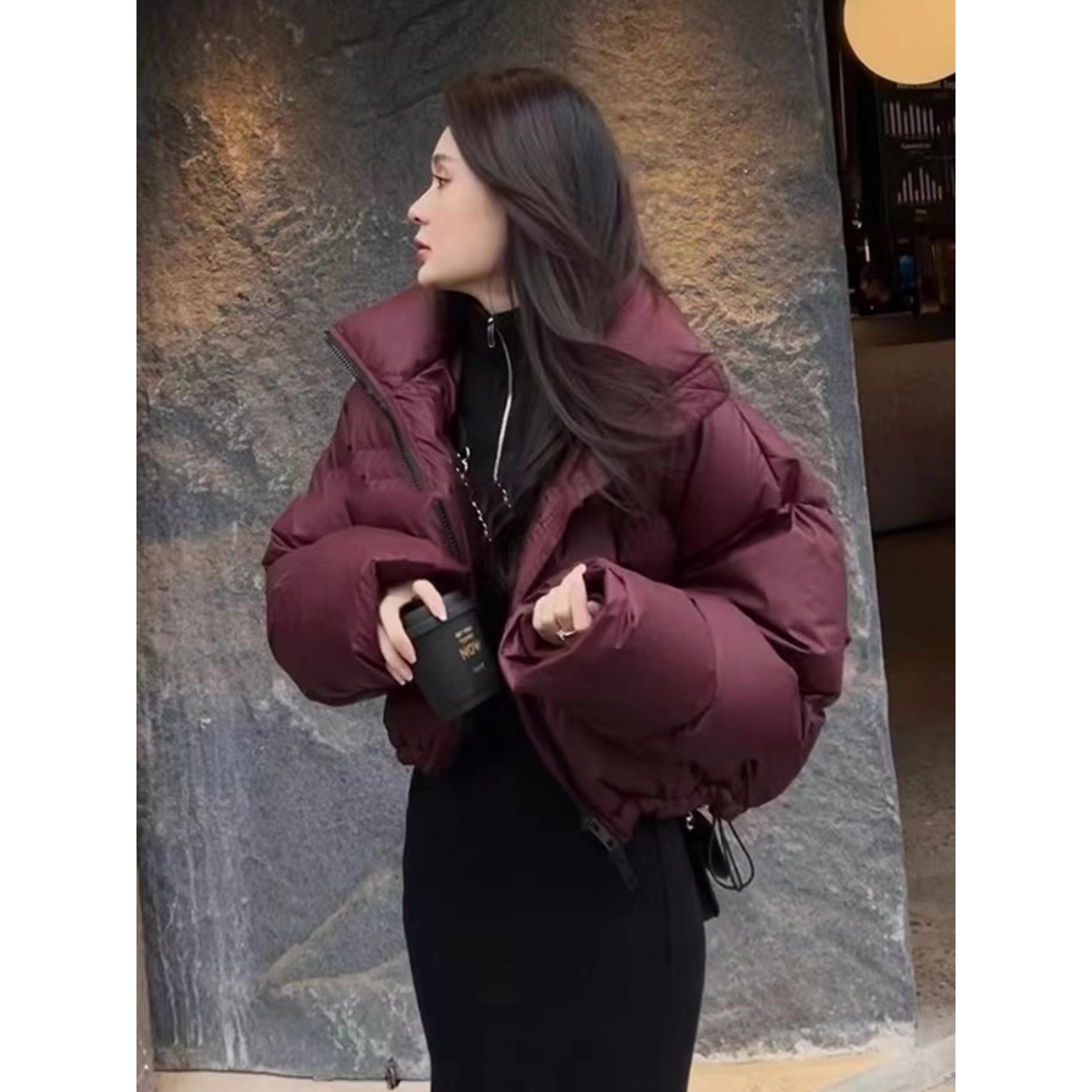 艾格丽芙琳短款棉服女秋冬季高级感时尚棉衣棉袄小个子面包服外套