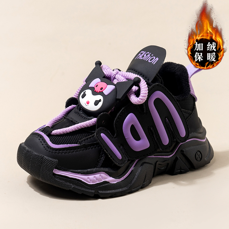 品牌国潮联名童鞋女童2023新款冬季儿童加绒保暖二棉鞋女孩老爹鞋