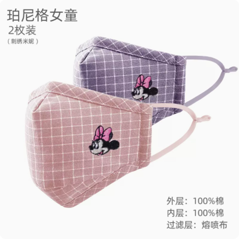 SM75148珀尼格女童3-8岁防护口罩（米妮刺绣2枚装）
