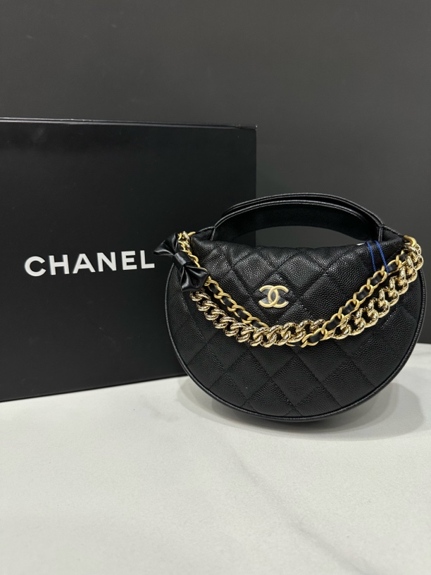 99新 Chanel/香奈儿 24S蝴蝶结呼啦圈芯片18cm/JJ04111504