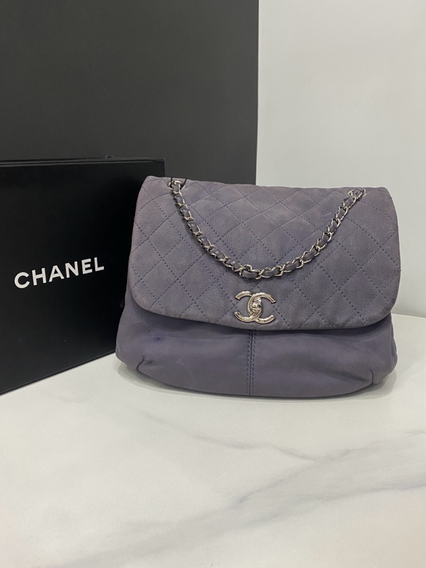 95新 Chanel/香奈儿 麂皮南瓜包17开24cm/0214083103