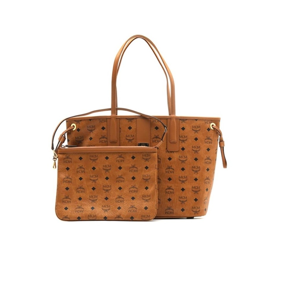 99新 MCM Mcm/ 干邑色中号托特单肩包