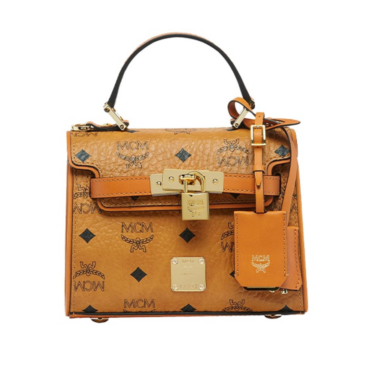 99新 MCM Mcm/干邑色kelly斜挎包W19994