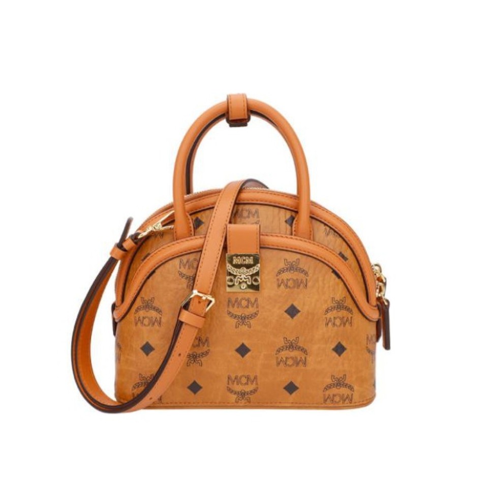 95新 MCM mcm/ 干邑色贝壳包单肩包