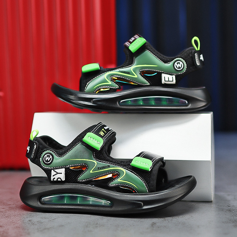 笑踏男童凉鞋气垫软底2025新款夏季中大童学生凉鞋防水儿童沙滩鞋