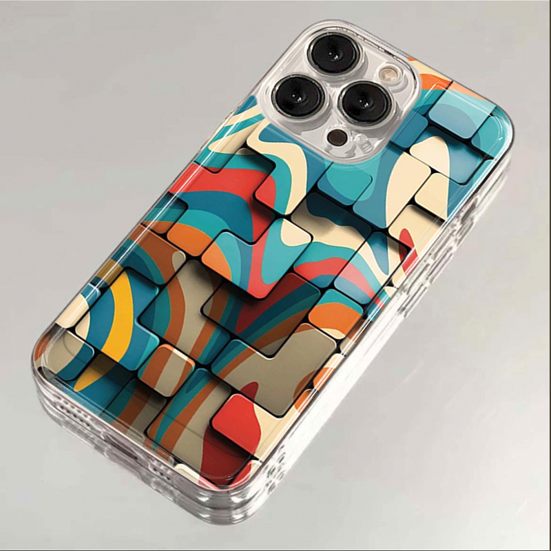 俄罗斯方块苹果15手机壳iphone14promax高级13硅胶12透明11全包XS