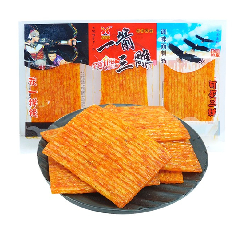 一箭三雕麻辣条面筋辣片8090怀旧90后儿时怀旧校园小时候的零食品