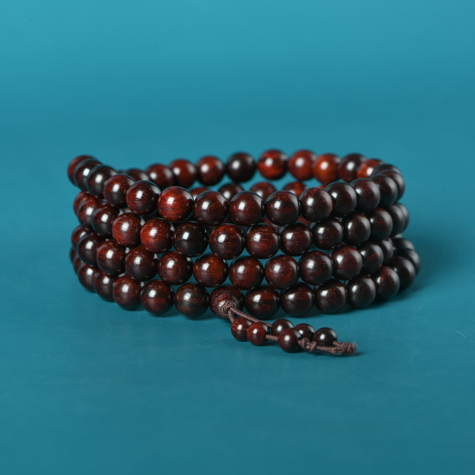 印度小叶紫檀高油密老料0.8念珠108颗