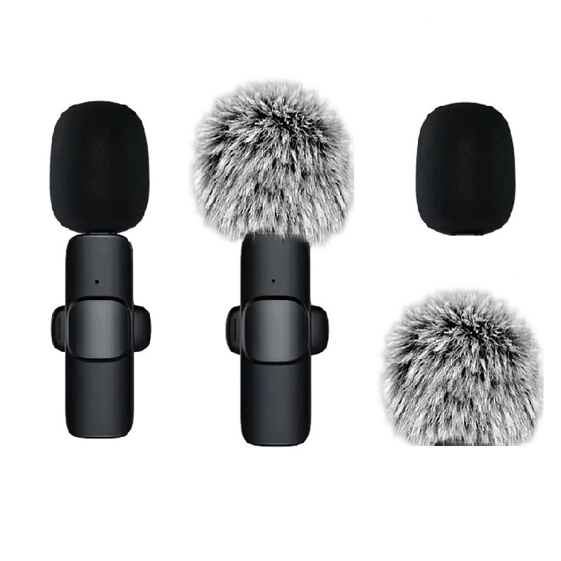 无线领夹麦克风海绵套毛毛套户外直播运动防风防喷话筒咪罩保护套