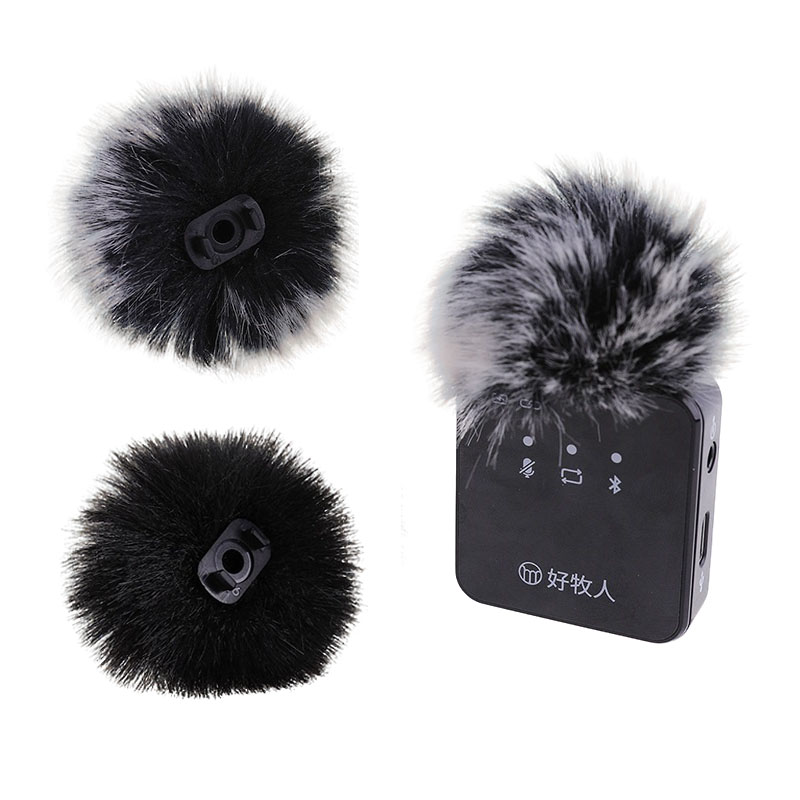 毛毛套适用好牧人V2无线领夹麦防风毛球户外直播降噪麦罩保护套