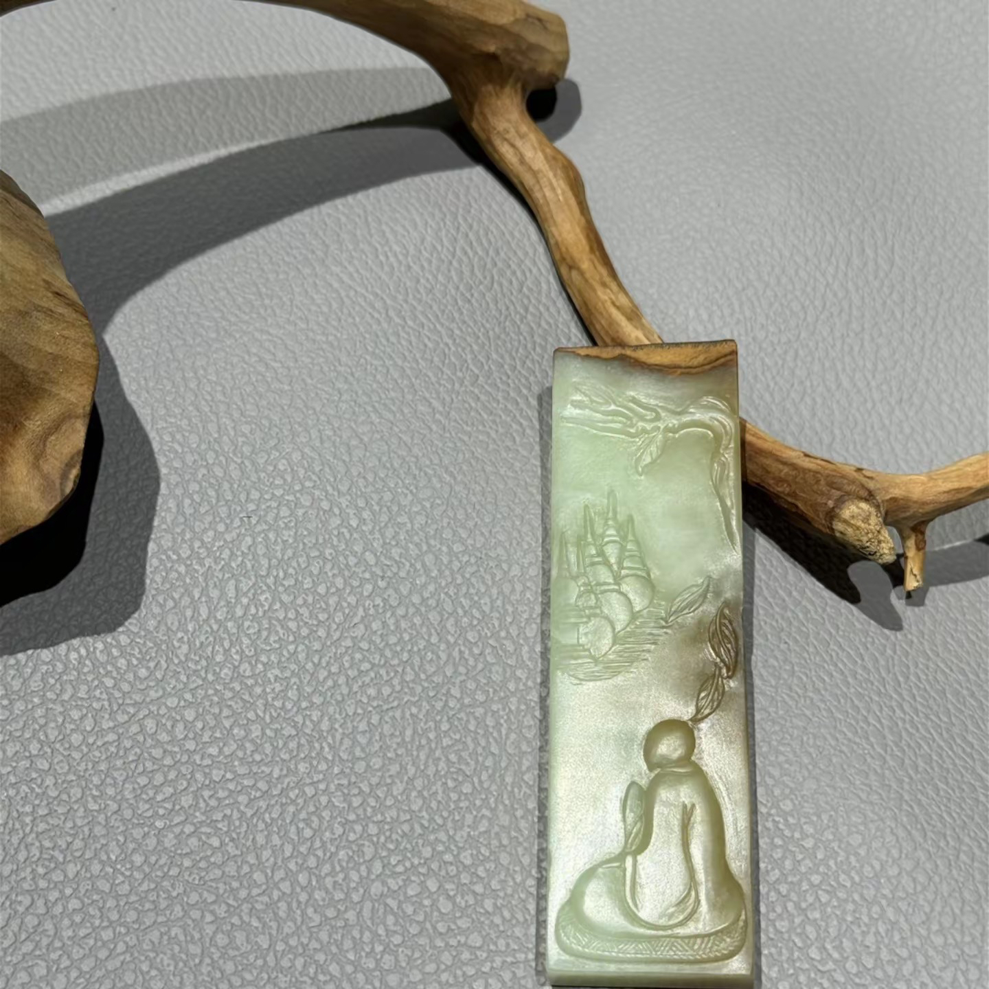 河磨玉东北籽玉黄白河磨玉无相佛挂件手把件