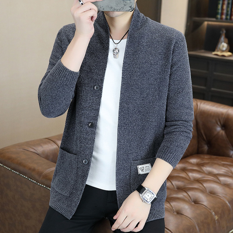 2024秋季男士韩版休闲帅气纯色开衫时尚男装潮流百搭修身外套M939