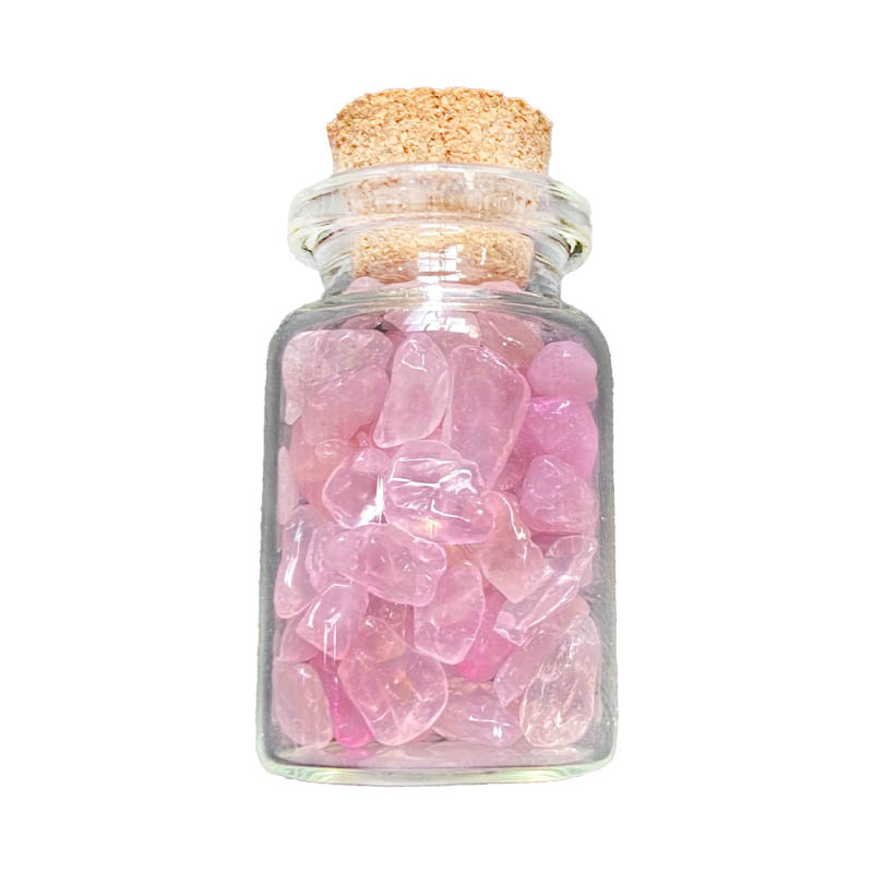 天然粉水晶许愿瓶