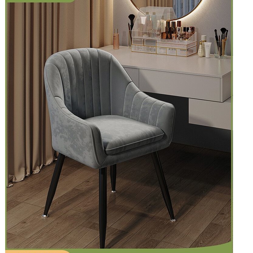 简约椅子家用梳妆台化妆椅轻奢高级餐椅靠背卧室女生美甲凳子