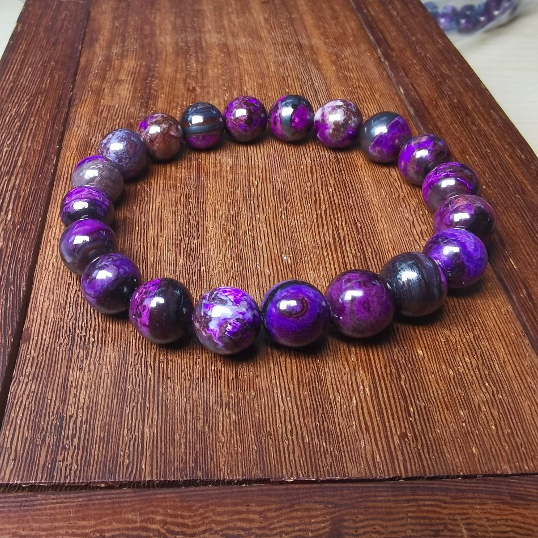 匡氏臻选 舒俱来丝绒皇家紫手链9mm Z-HL-A8581（多样性发一）