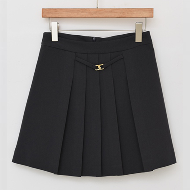 【诗语专属】黑色百褶裙春秋新款女装30033