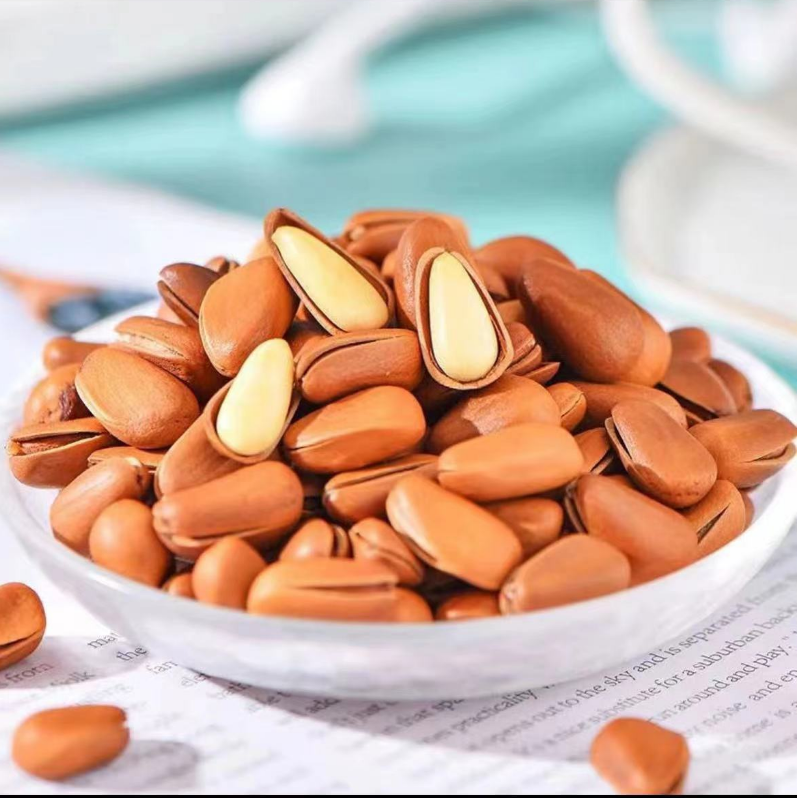 东北开口松子红松子大颗粒开口坚果休闲零食炒货共500g两袋装