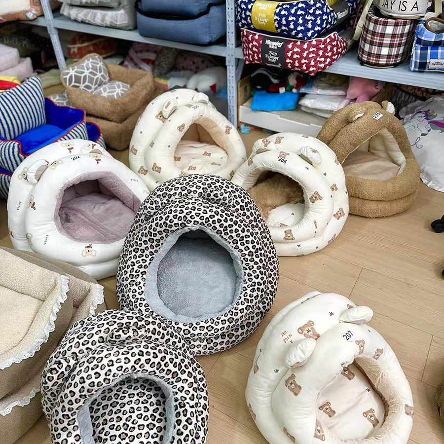 【现货】封闭保暖宠物窝小熊半封闭窝蒙古包小体宠物窝 兔子