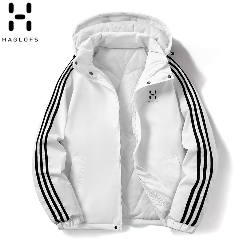 火柴棍运动棉衣男士运动休闲连帽加厚保暖防风户外时尚宽松外套