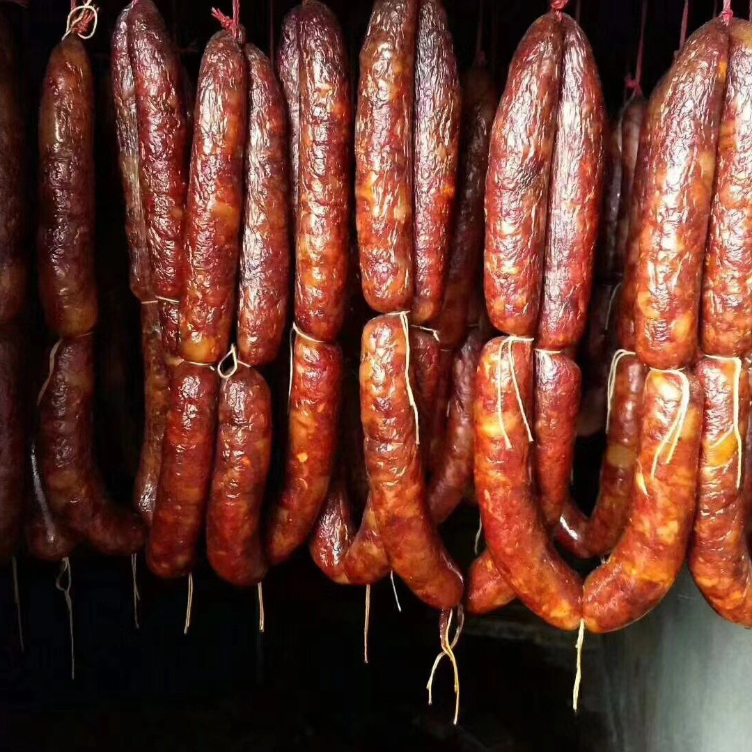 湖北特产农家土猪麻辣香肠柴火烟熏腊肠非湖南云贵川特产麻辣五香