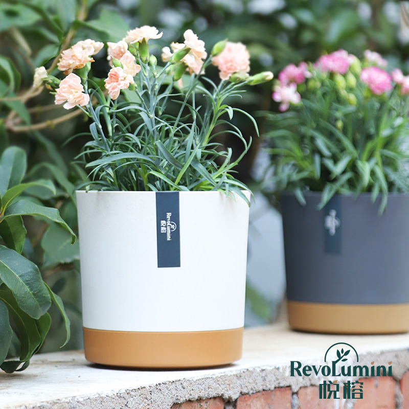 大口径加厚塑料花盆简约室内耐晒树脂耐用透气居家北欧环保花盆