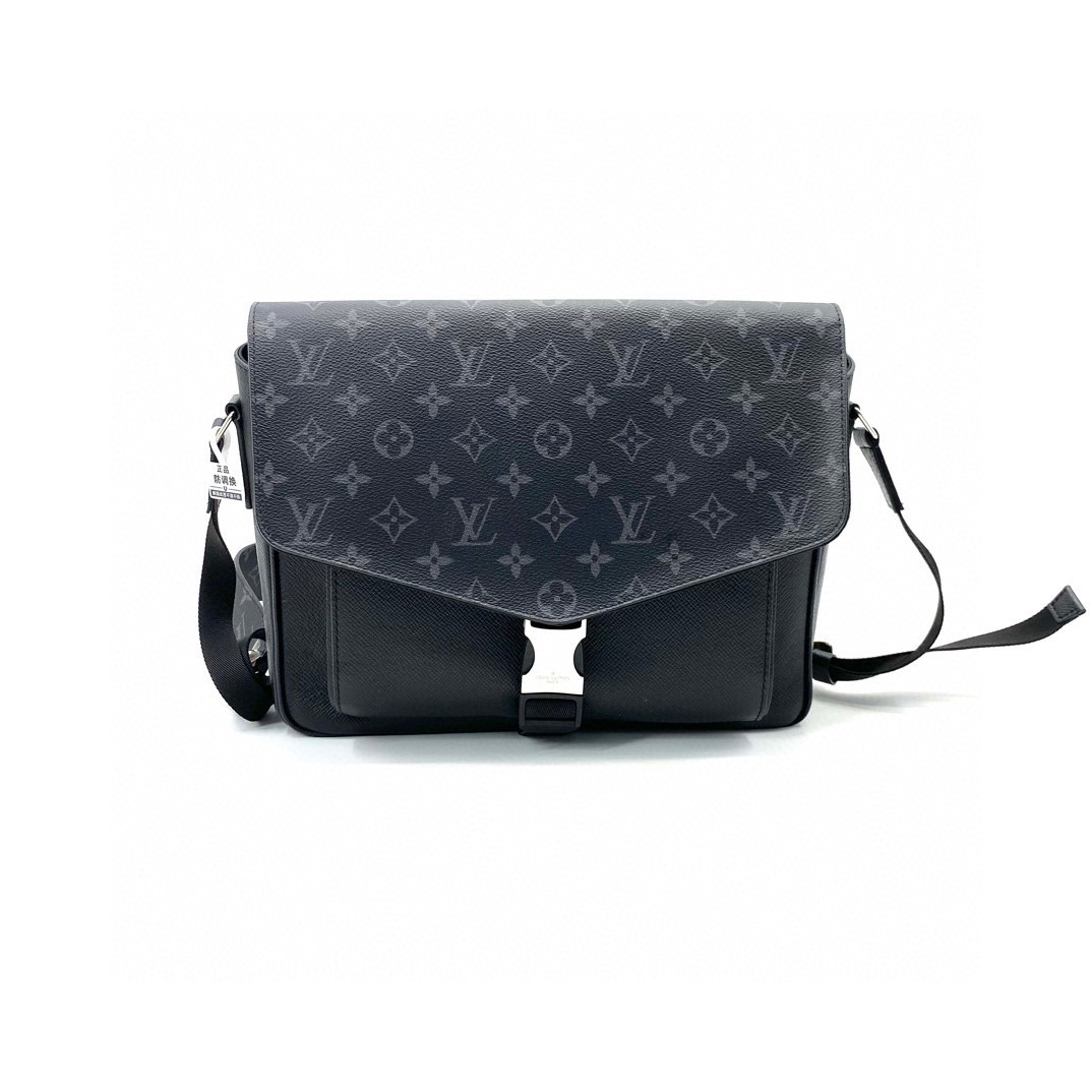 99新 LouisVuitton/路易威登 黑老花单扣邮差包 尺寸29/21芯片款