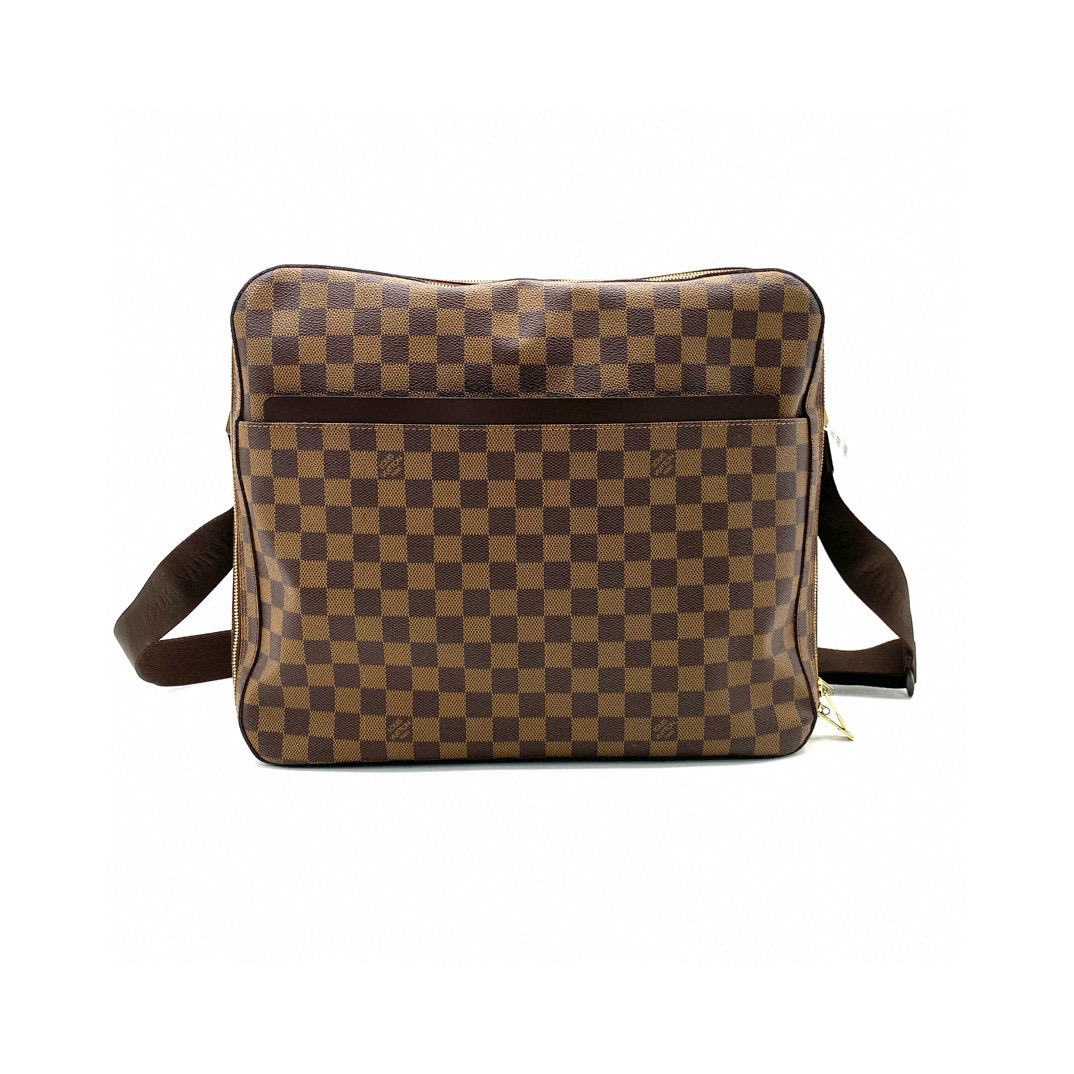 95新 LouisVuitton/路易威登 棕棋盘格斜挎记者包尺寸37/32邮差包