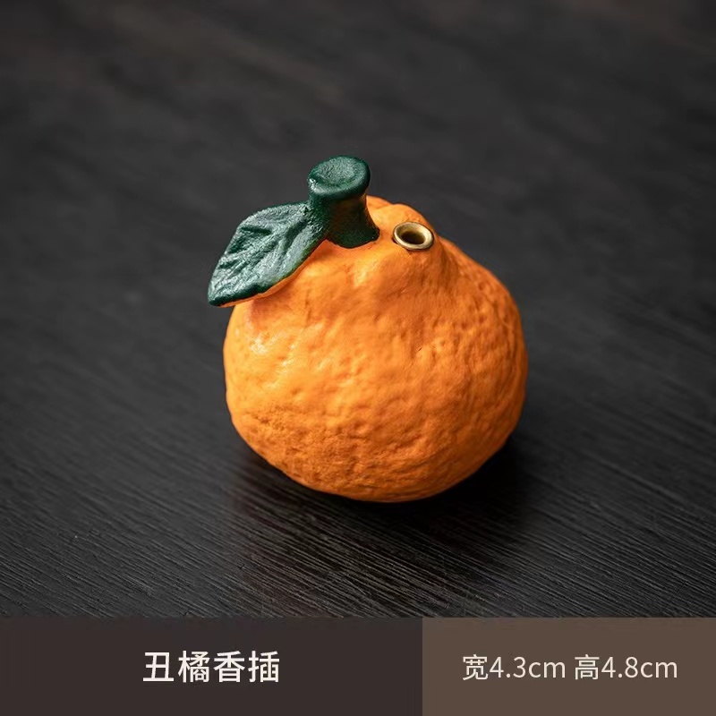 【楠胄】大吉大利丑橘香插 陶瓷线香插 香炉
