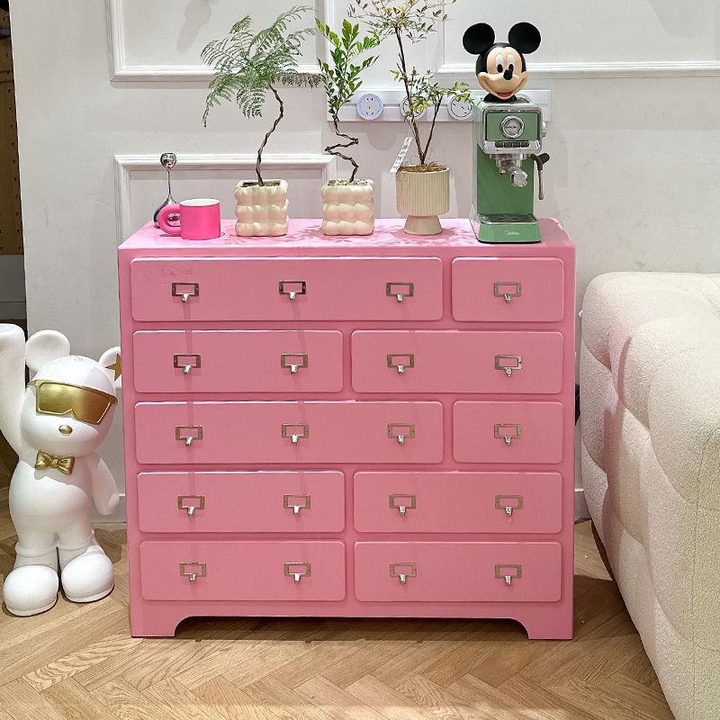 粉色柜子客厅多巴胺装饰房间收纳抽屉斗柜卧室收纳柜