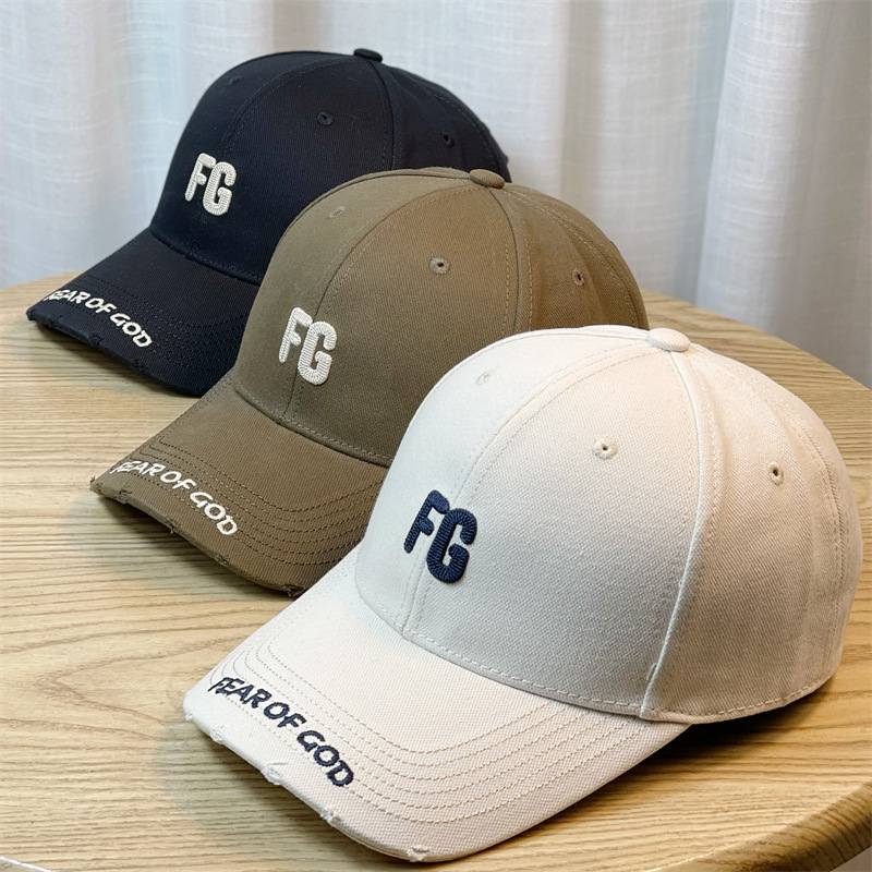 立体字母FG棒球帽男女款春夏时尚休闲个性百搭潮酷硬顶鸭舌帽显瘦