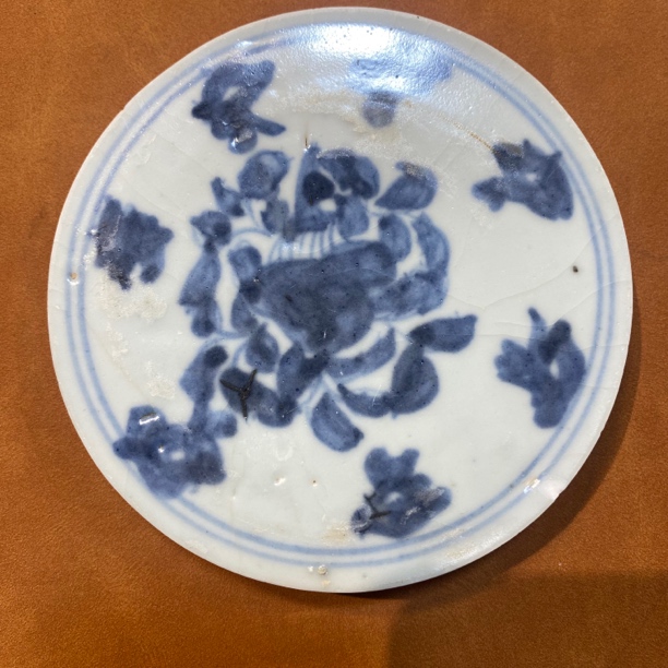 青花瓷片标b，团花