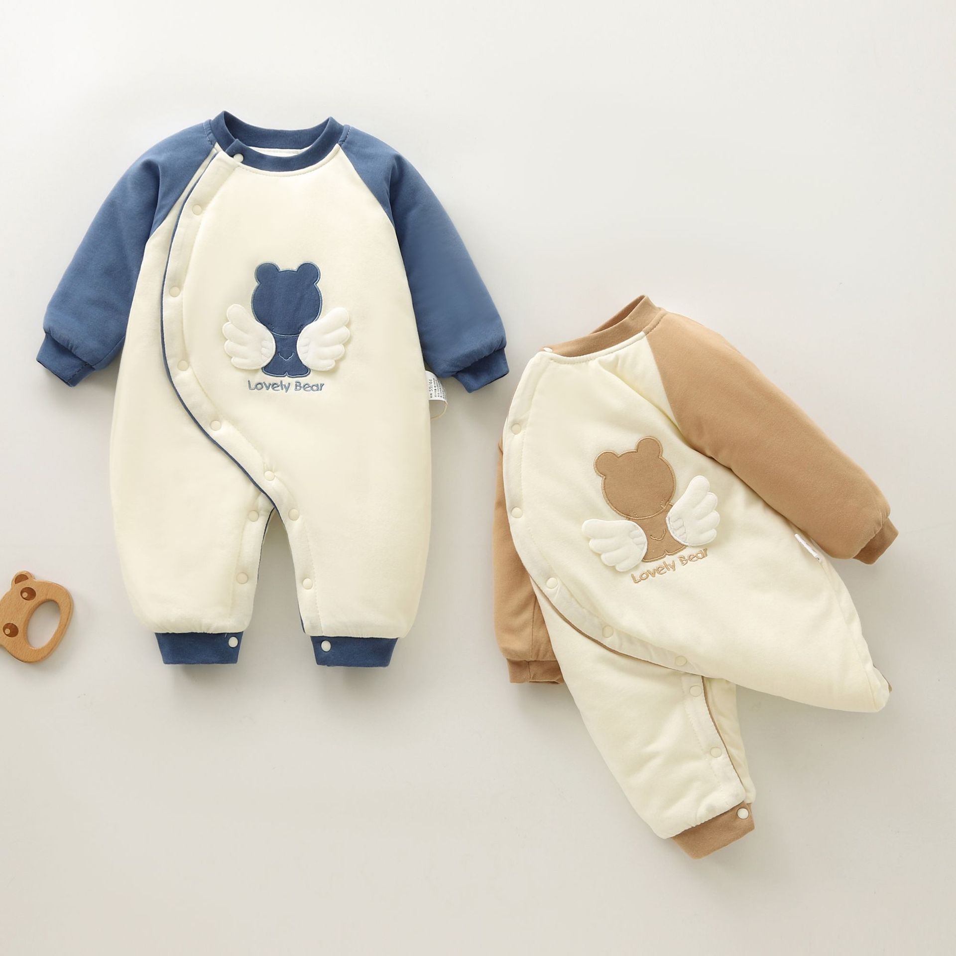 【萌】婴幼儿衣服连体衣夹棉宝宝哈衣爬服冬季婴儿加厚棉衣秋装外穿