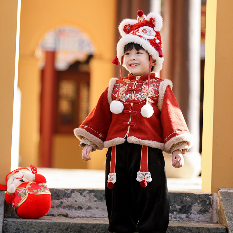 【龙吟】男童汉服拜年服2025新款冬季新年喜庆过年服