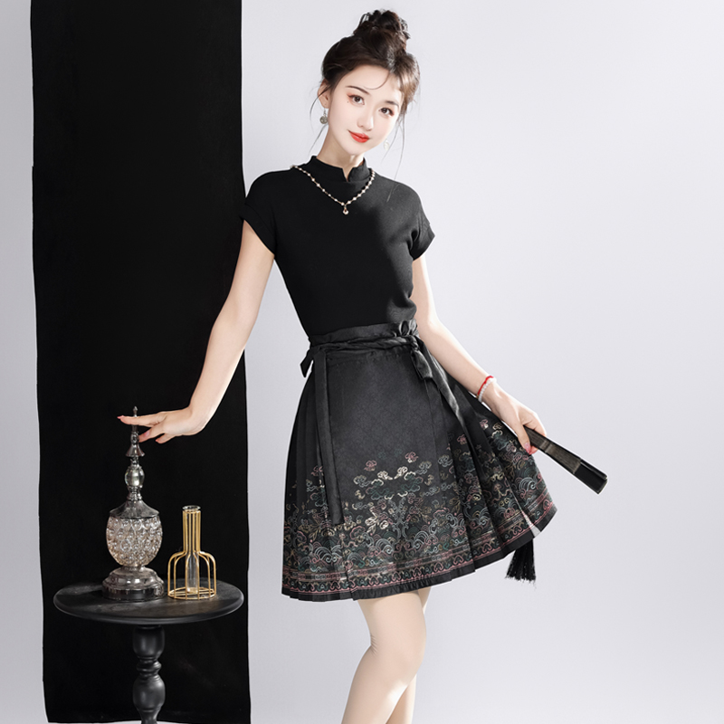 丞纪司【苗疆蚩梦】新中式日常短马面裙织金仿妆花织金小个子古风