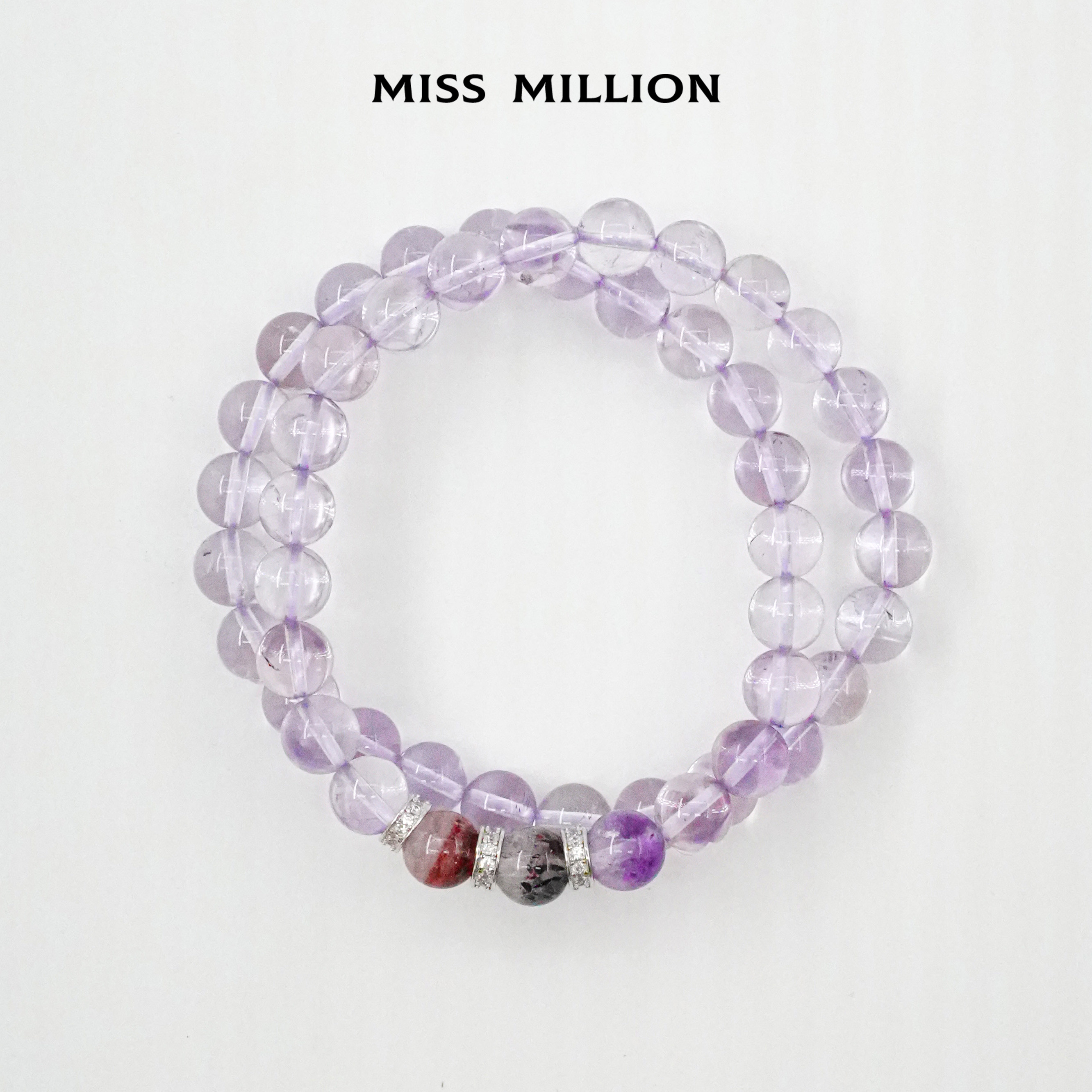 MM · 绮梦 · 玻利维亚紫晶 超七 梦幻双圈手串 · 7mm（多样性）