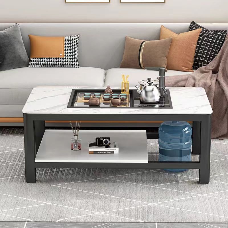 功夫茶几简约现代茶桌茶台仿大理石纹茶桌办公室茶台一体茶几桌子