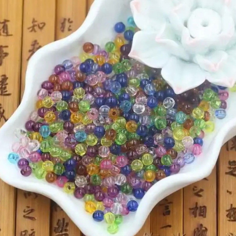 4mm亚克力珠帘圆光珠DIY手工编织串珠圆珠子窗帘门帘隔断珠帘散珠