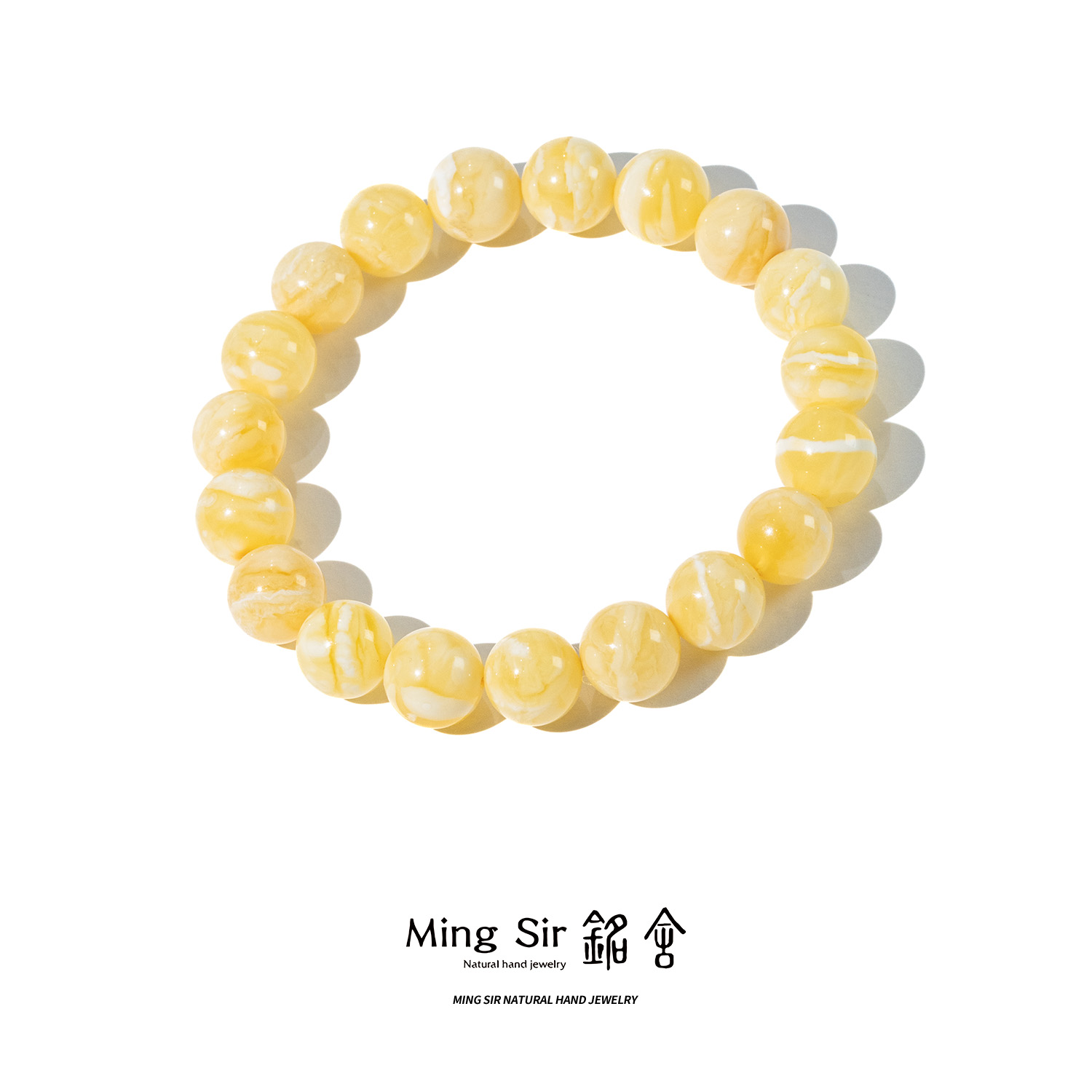 【铭舍 东方既白·虎·金虎皮】10-14mm手串白蜡虎皮006蜜蜡原矿原石