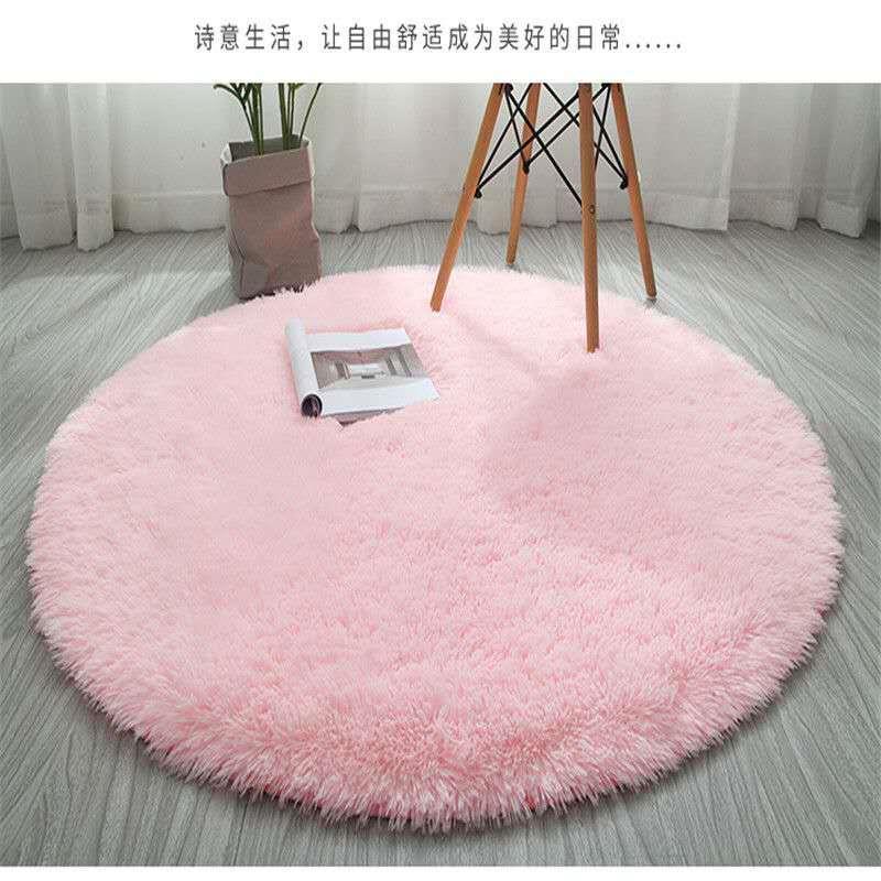 q圆形地毯吊篮垫子北欧ns风卧室床边毯椅子毛毯吊椅毛绒转椅地垫