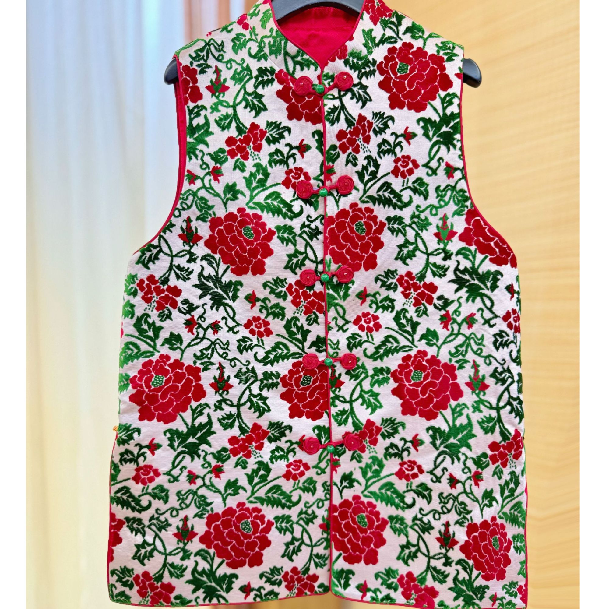 【以晴.高定】高端非遗轻奢漳缎缠枝牡丹马甲新中式气质优雅