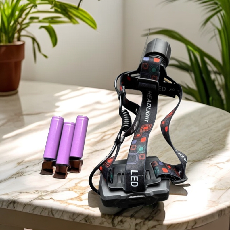 户外登山野营照明头灯新款可充电头戴聚光远射多功能