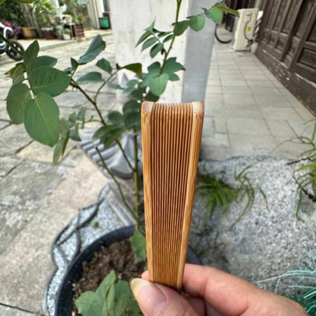 张北兴制九五十六方2.0 边板传统玉竹折扇不抛光不上蜡不贴梁