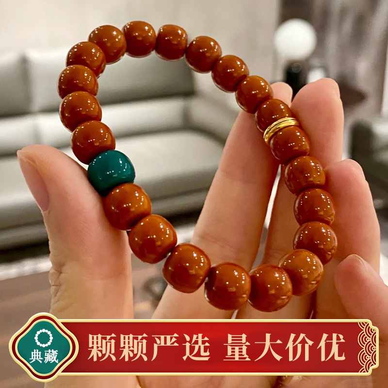 野生老型桶猴头手串正圆雕刻直切手捻核桃单圈文玩手串佛珠