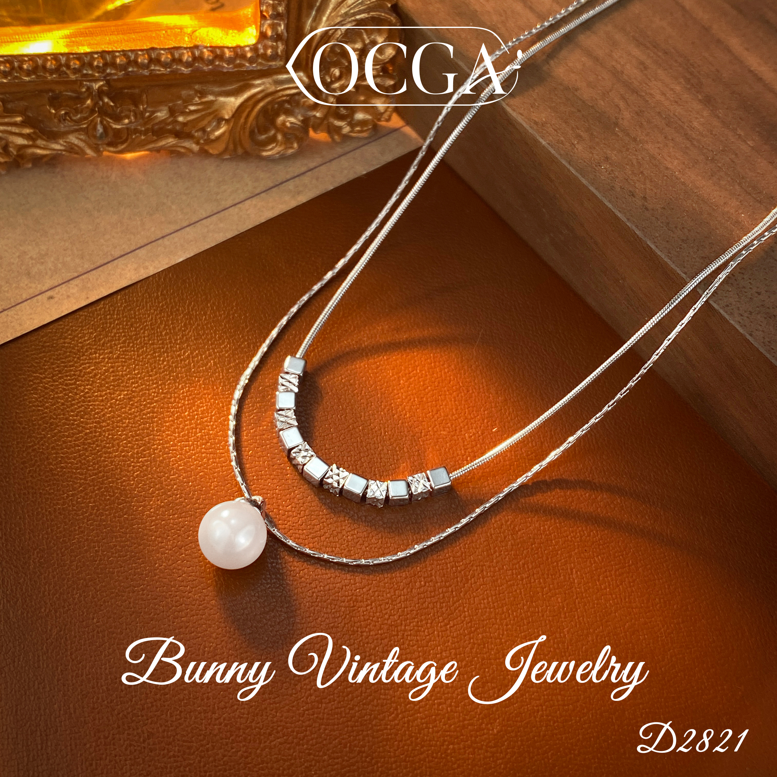 铜合金项链 D2821法★【双层明珠】 OCGA 欧斯伽斯  项链