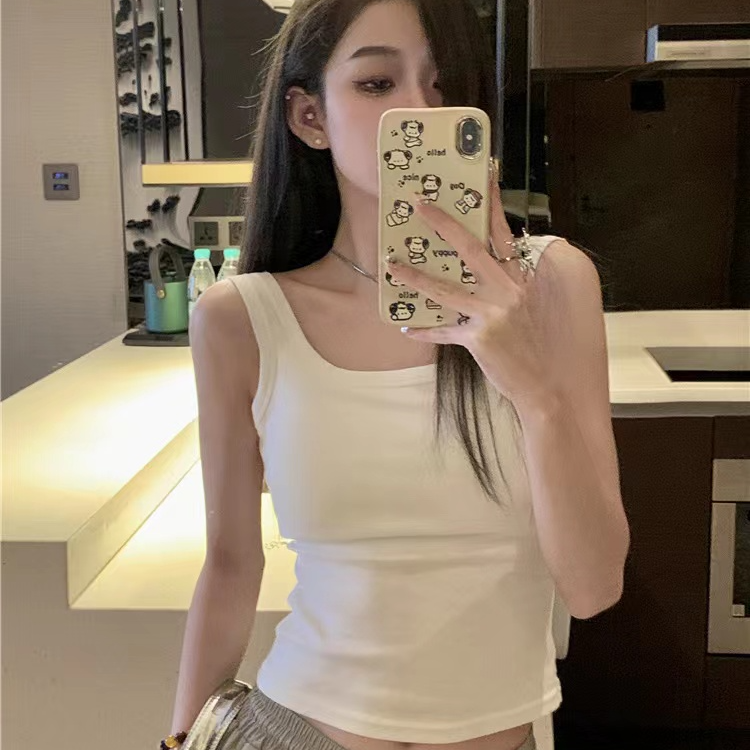 燕莉安240克重纯色百搭吊带背心女显瘦修身遮副乳打底外穿可内搭