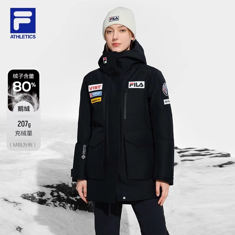 FILA斐乐女子【五方联名】冬户外滑雪保暖中长款羽绒服A11W446924F