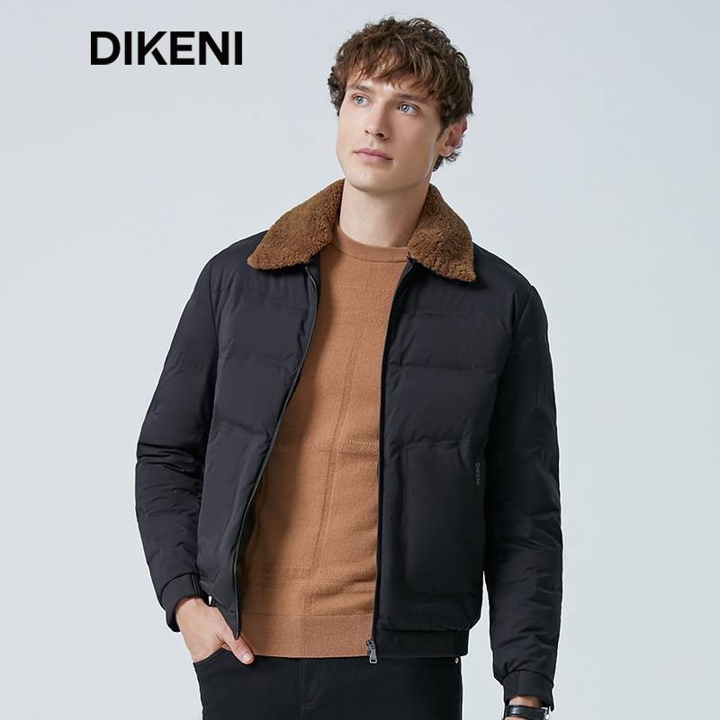DIKENI白标系列休闲秋冬修身男士保暖潮流加绒羽绒茄克11540W997